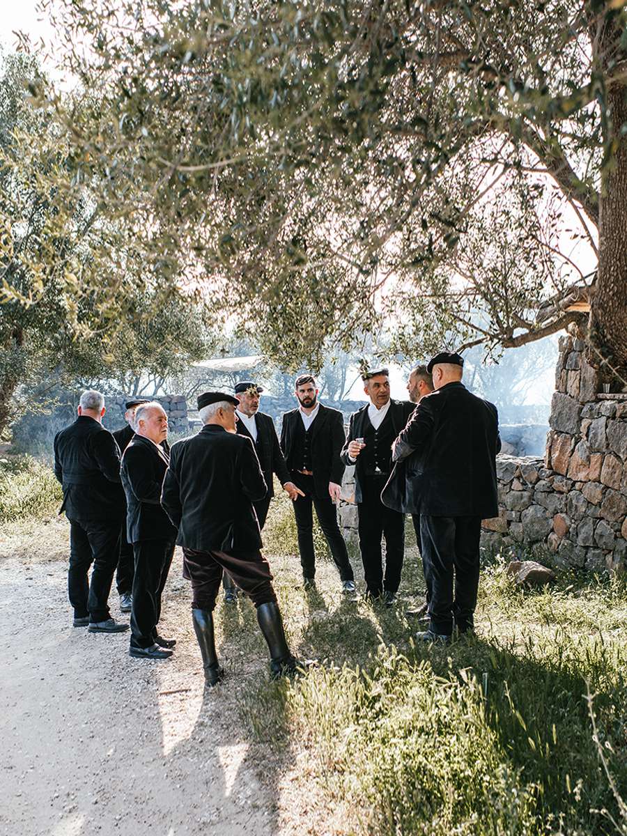 traditional bachelor party in Sardinia, Italy